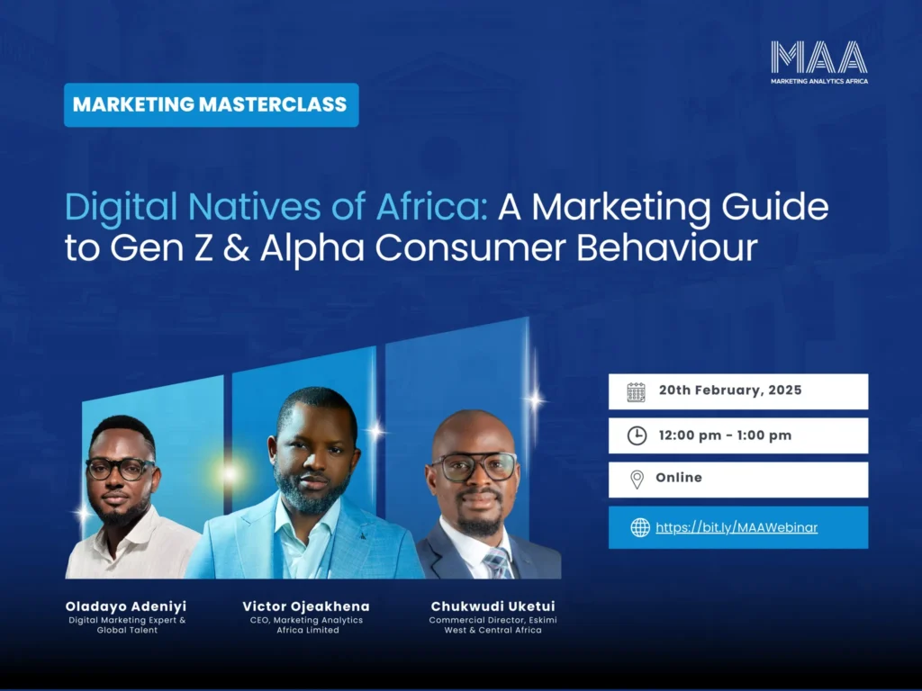 Oladayo Adeniyi speaking on Marketing Analytics Africa Webinar