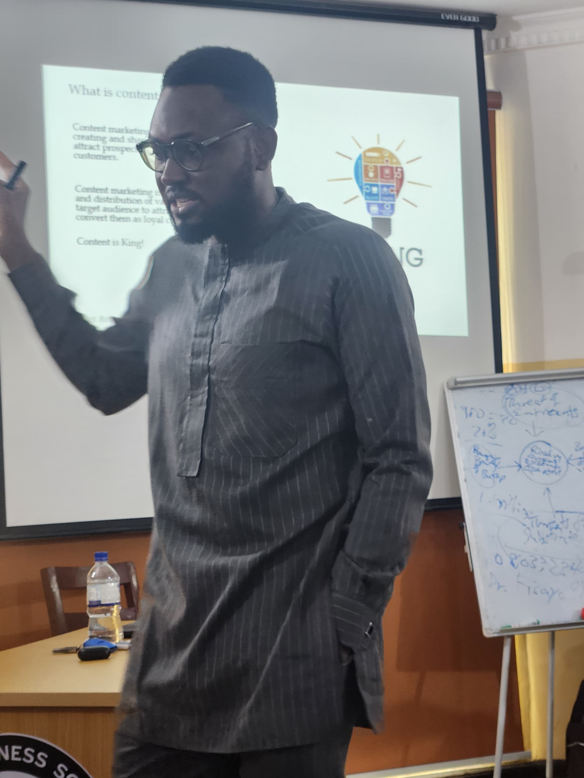 Oladayo Adeniyi teaching in class